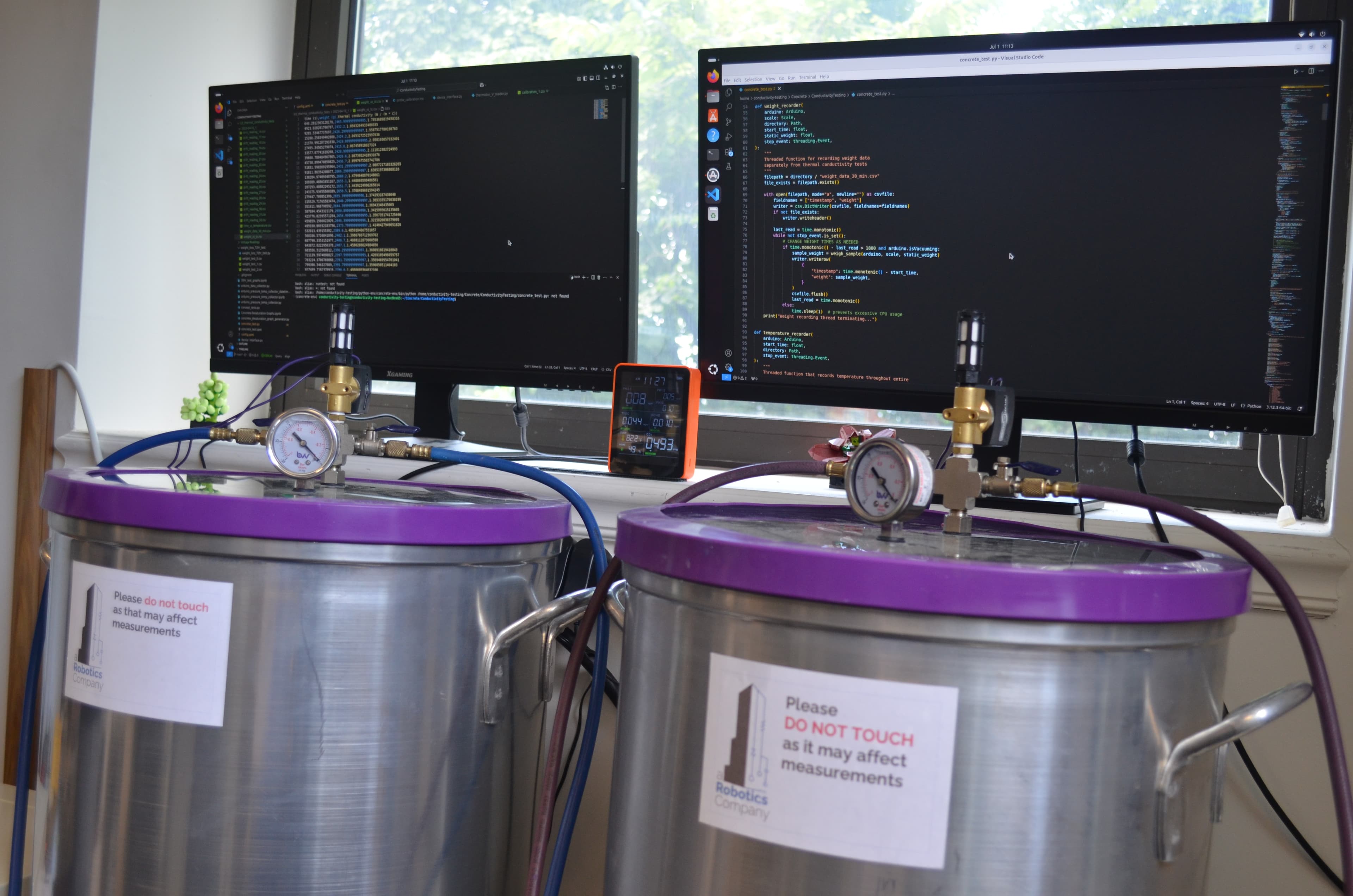 Concrete Sample in Testing Chamber